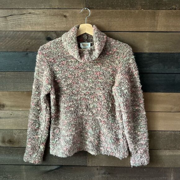 Talbots Wool Mohair Blend Turtleneck Sweater Multicolor Knit Made In Italy - Picture 11 of 11